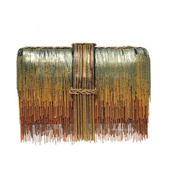 Simitri Ombre Fringe Clutch - Picture 1 of 5